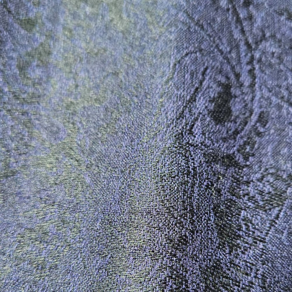 Pashmina Silk Blend Paisley Jacquard Dark Blue/Black | Elegant Shawl - Picture 15 of 16